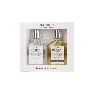 Nardini le Grappe 2 x 100 ml Esclusiva composizione in vetro ispirata alla musica, ideale per collezionisti, musicisti e per celebrare occasioni speciali. Nardini le Grappe 2 x 100 ml Esclusiva composizione in vetro ispirata alla musica, ideale per collezionisti, musicisti e per celebrare occasioni speciali.