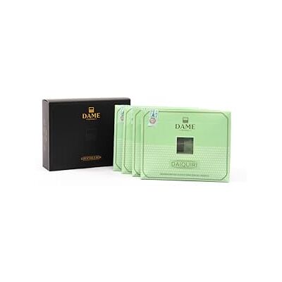Dame Cocktail Daiquiri – Box da 4 cocktail da 100ml pronti da bere, realizzati in Italia con Rum Bianco, Lime e Zucchero di Canna, ingredienti di alta qualità Dame Cocktail Daiquiri – Box da 4 cocktail da 100ml pronti da bere, realizzati in Italia con Rum Bianco, Lime e Zucchero di Canna, ingredienti di alta qualità