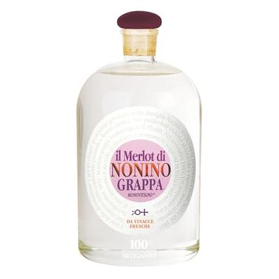Nonino Distillerie , Grappa Monovitigno Merlot 41°, con Sentore di Petali di Rosa e Noccioli di Ciliegia – Bottiglia in Vetro da 2000 Ml Nonino Distillerie , Grappa Monovitigno Merlot 41°, con Sentore di Petali di Rosa e Noccioli di Ciliegia – Bottiglia in Vetro da 2000 Ml