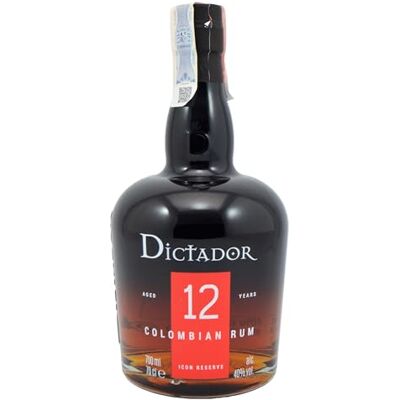 DICTADOR 12, 700 ml, Rum Scuro Artigianale, Note di Caramello, Cacao Vaniglia, Miele, Rum Colombiano Invecchiato fino a 12 anni in Botti ex-Bourbon, Finish in Botti di Sherry, Idea Regalo, 40% Vol. DICTADOR 12, 700 ml, Rum Scuro Artigianale, Note di Caramello, Cacao Vaniglia, Miele, Rum Colombiano Invecchiato fino a 12 anni in Botti ex-Bourbon, Finish in Botti di Sherry, Idea Regalo, 40% Vol.