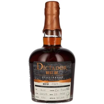 DICTADOR BEST OF 1987 APASIONADO Colombian Rum 30YO/020317/EX-P329 43,00% 0,70 lt. DICTADOR BEST OF 1987 APASIONADO Colombian Rum 30YO/020317/EX-P329 43,00% 0,70 lt.