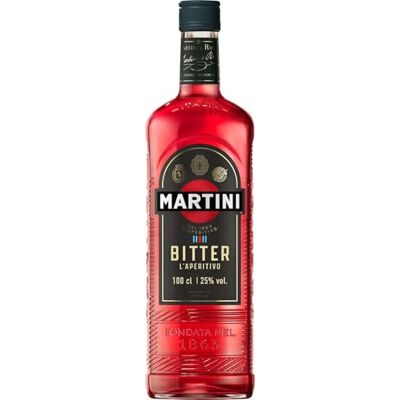 Martini Bitter Aperitivo, 25% ABV, 100cl / 1L, Infuso con Erbe Aromatiche Selezionate a Mano Martini Bitter Aperitivo, 25% ABV, 100cl / 1L, Infuso con Erbe Aromatiche Selezionate a Mano