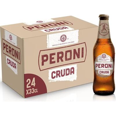 Peroni Birra Cruda Lager Non Pastorizzata, Cassa Birra con 24 Birre in Bottiglia da 33 cl, 7.92 L, Gusto Fresco e Autentico, Gradazione Alcolica 4.7% Vol Peroni Birra Cruda Lager Non Pastorizzata, Cassa Birra con 24 Birre in Bottiglia da 33 cl, 7.92 L, Gusto Fresco e Autentico, Gradazione Alcolica 4.7% Vol