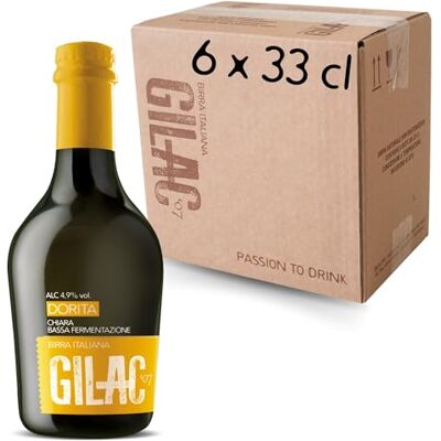Gilac DORITA PILSNER Birra artigianale Chiara 6 Bottiglie da 33 cl Birra artigianale Italiana Non Filtrata e Non Pastorizzata, Birre artigianali confezioni regalo Gradazione Alcolica 4.9% Vol Gilac DORITA PILSNER Birra artigianale Chiara 6 Bottiglie da 33 cl Birra artigianale Italiana Non Filtrata e Non Pastorizzata, Birre artigianali confezioni regalo Gradazione Alcolica 4.9% Vol