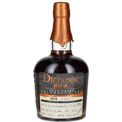 DICTADOR BEST OF 1980 APASIONADO Colombian Rum 37YO/260917/EX-P115 41,00% 0,70 lt. DICTADOR BEST OF 1980 APASIONADO Colombian Rum 37YO/260917/EX-P115 41,00% 0,70 lt.