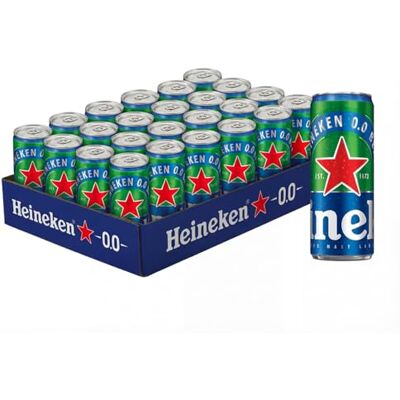 Heineken Birra 0.0 Analcolica, Cassa con 24 Lattine da 33cl, Birra Lager Analcolica a Bassa Fermentazione, Gusto Bilanciato con Fresche Note Fruttate e Maltate, Corpo Morbido, Gradazione 0,0% Vol Heineken Birra 0.0 Analcolica, Cassa con 24 Lattine da 33cl, Birra Lager Analcolica a Bassa Fermentazione, Gusto Bilanciato con Fresche Note Fruttate e Maltate, Corpo Morbido, Gradazione 0,0% Vol