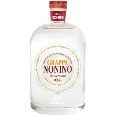 Nonino Distillerie , Grappa Monovitigni Vendemmia Bianca 40°, Cuvèe di Monovitigno Pinot e Malvasia Distillazione Artigianale – Bottiglia in Vetro da 2 Nonino Distillerie , Grappa Monovitigni Vendemmia Bianca 40°, Cuvèe di Monovitigno Pinot e Malvasia Distillazione Artigianale – Bottiglia in Vetro da 2