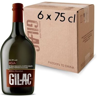 Gilac ASIA DOPPELBOCK Birra artigianale Doppio Malto 6 Bottiglie da 75 cl, Birra rossa Italiana Non Filtrata e Non Pastorizzata, Birre Artigianali Confezioni Regalo Gradazione Alcolica 8% Vol Gilac ASIA DOPPELBOCK Birra artigianale Doppio Malto 6 Bottiglie da 75 cl, Birra rossa Italiana Non Filtrata e Non Pastorizzata, Birre Artigianali Confezioni Regalo Gradazione Alcolica 8% Vol