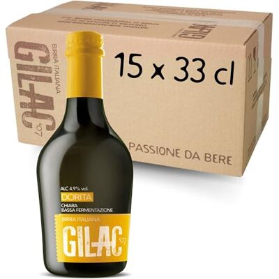 Gilac DORITA PILSNER Birra artigianale Chiara 15 Bottiglie da 33cl Birra artigianale Italiana Non Filtrata e Non Pastorizzata, Birre artigianali confezioni regalo Gradazione Alcolica 4.9% Vol Gilac DORITA PILSNER Birra artigianale Chiara 15 Bottiglie da 33cl Birra artigianale Italiana Non Filtrata e Non Pastorizzata, Birre artigianali confezioni regalo Gradazione Alcolica 4.9% Vol