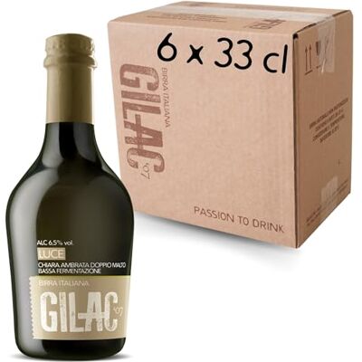 Gilac LUCE HELLES BOCK Birra artigianale Chiara Ambrata 6 Bottiglie da 33 cl, Birra Speciale Italiana Non Filtrata e Non Pastorizzata, Birre artigianali confezioni regalo Alcol 6.5% Vol Gilac LUCE HELLES BOCK Birra artigianale Chiara Ambrata 6 Bottiglie da 33 cl, Birra Speciale Italiana Non Filtrata e Non Pastorizzata, Birre artigianali confezioni regalo Alcol 6.5% Vol