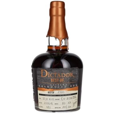 DICTADOR BEST OF 1981 ALTISIMO Colombian Rum 36YO/080617/EX-W048 45,00% 0,70 lt. DICTADOR BEST OF 1981 ALTISIMO Colombian Rum 36YO/080617/EX-W048 45,00% 0,70 lt.