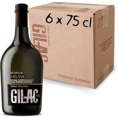 Gilac MELANIE OATMEALSTOUT Birra artigianale Doppio Malto 6 Bottiglie da 75cl, Birra Scura Italiana Non Filtrata e Non Pastorizzata, Birre Artigianali Confezioni Regalo Gradazione Alcolica 5,5% Vol Gilac MELANIE OATMEALSTOUT Birra artigianale Doppio Malto 6 Bottiglie da 75cl, Birra Scura Italiana Non Filtrata e Non Pastorizzata, Birre Artigianali Confezioni Regalo Gradazione Alcolica 5,5% Vol