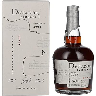 DICTADOR PÁRRAFO I 18 Years Old PARDO Vintage 2004 41% Vol. 0,7l in Giftbox DICTADOR PÁRRAFO I 18 Years Old PARDO Vintage 2004 41% Vol. 0,7l in Giftbox