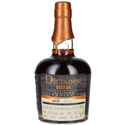 DICTADOR BEST OF 1978 ALTISIMO Colombian Rum Limited Release 45,00% 0,70 lt. DICTADOR BEST OF 1978 ALTISIMO Colombian Rum Limited Release 45,00% 0,70 lt.