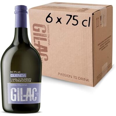 Gilac GUENDA WEISSE BEER Birra artigianale Chiara 6 Bottiglie da 75 cl, Birra Speciale Italiana Non Filtrata e Non Pastorizzata, Birre artigianali confezioni regalo Gradazione Alcolica 5% Vol Gilac GUENDA WEISSE BEER Birra artigianale Chiara 6 Bottiglie da 75 cl, Birra Speciale Italiana Non Filtrata e Non Pastorizzata, Birre artigianali confezioni regalo Gradazione Alcolica 5% Vol