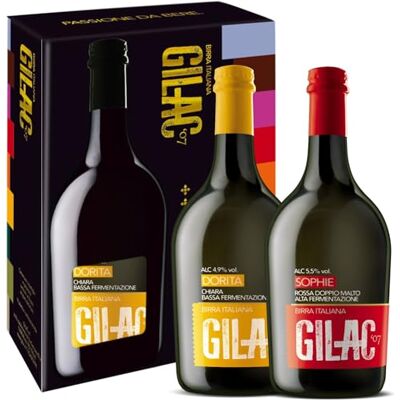 Gilac TWIN Birre Dorita e Sophie Birre artigianali Confezioni Regalo 2 bottiglie da 75cl, Birra artigianale Italiana Non Filtrata e Non Pastorizzata, Degustazione Birra Idea Regalo Gilac TWIN Birre Dorita e Sophie Birre artigianali Confezioni Regalo 2 bottiglie da 75cl, Birra artigianale Italiana Non Filtrata e Non Pastorizzata, Degustazione Birra Idea Regalo