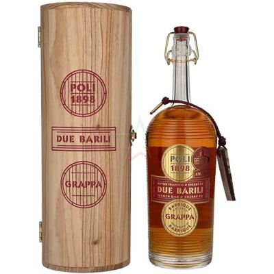 Poli Grappa Barrique Due Barili in cassa di legno 40,00% 0,70 Liter Poli Grappa Barrique Due Barili in cassa di legno 40,00% 0,70 Liter