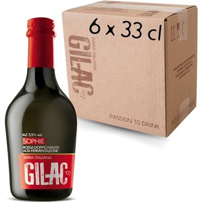 Gilac SOPHIE RED ALE Birra artigianale Rossa 6 Bottiglie da 33 cl Birra Rossa Italiana Non Filtrata e Non Pastorizzata, Birre artigianali confezioni regalo Gradazione Alcolica 5.5% Vol Gilac SOPHIE RED ALE Birra artigianale Rossa 6 Bottiglie da 33 cl Birra Rossa Italiana Non Filtrata e Non Pastorizzata, Birre artigianali confezioni regalo Gradazione Alcolica 5.5% Vol