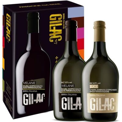 Gilac TWIN Birre Melanie e Luce Birre artigianali Confezioni Regalo 2 bottiglie da 75cl, Birra artigianale Italiana Non Filtrata e Non Pastorizzata, Degustazione Birra Idea Regalo Gilac TWIN Birre Melanie e Luce Birre artigianali Confezioni Regalo 2 bottiglie da 75cl, Birra artigianale Italiana Non Filtrata e Non Pastorizzata, Degustazione Birra Idea Regalo