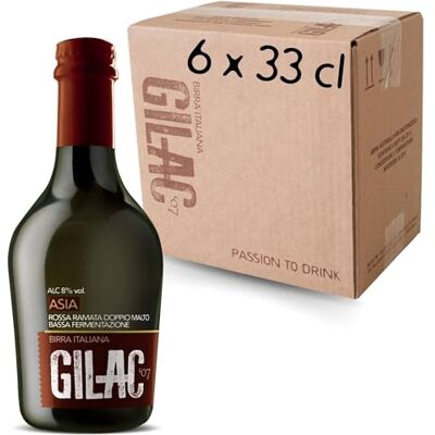Gilac ASIA DOPPELBOCK Birra artigianale doppio malto 6 Bottiglie da 33 cl Birra rossa Italiana non filtrata e non pastorizzata, Birre artigianali confezioni regalo Gradazione alcolica 8% Vol Gilac ASIA DOPPELBOCK Birra artigianale doppio malto 6 Bottiglie da 33 cl Birra rossa Italiana non filtrata e non pastorizzata, Birre artigianali confezioni regalo Gradazione alcolica 8% Vol