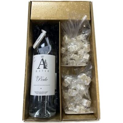 Wine And More Confezione regalo Rum Oro A 1710 La perle Torrone bianco MAISON JONQUIER Wine And More Confezione regalo Rum Oro A 1710 La perle Torrone bianco MAISON JONQUIER