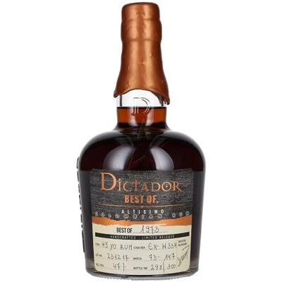 DICTADOR BEST OF 1973 ALTISIMO Colombian Rum Limited Release 47,00% 0,70 lt. DICTADOR BEST OF 1973 ALTISIMO Colombian Rum Limited Release 47,00% 0,70 lt.
