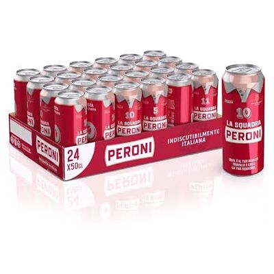 Peroni Birra Lattina, Cassa Birra con 24 Birre in Lattina da 50 cl, Birra Lager con Malto 100% Italiano dal Gusto Moderatamente Amaro, Gradazione Alcolica 4.7% Vol Peroni Birra Lattina, Cassa Birra con 24 Birre in Lattina da 50 cl, Birra Lager con Malto 100% Italiano dal Gusto Moderatamente Amaro, Gradazione Alcolica 4.7% Vol