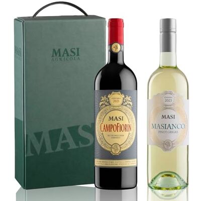 Masi BOX VENDEMMIA CAMPOFIORIN 2021 Rosso Verona IGT ANCO 2023 Pinot Grigio delle Venezie DOC 2 bottiglie da 750 ml Masi BOX VENDEMMIA CAMPOFIORIN 2021 Rosso Verona IGT ANCO 2023 Pinot Grigio delle Venezie DOC 2 bottiglie da 750 ml