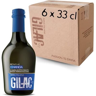 Gilac CHANDA Birra artigianale Chiara Doppio Malto 6 Bottiglie da 33 cl Birra artigianale Italiana Non Filtrata e Non Pastorizzata, Birre artigianali confezioni regalo Gradazione Alcolica 6.0% Vol Gilac CHANDA Birra artigianale Chiara Doppio Malto 6 Bottiglie da 33 cl Birra artigianale Italiana Non Filtrata e Non Pastorizzata, Birre artigianali confezioni regalo Gradazione Alcolica 6.0% Vol