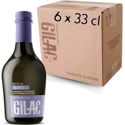Gilac GUENDA WEISSE BEER Birra artigianale Chiara 6 Bottiglie da 33 cl, Birra Speciale Italiana Non Filtrata e Non Pastorizzata, Birre artigianali confezioni regalo Gradazione Alcolica 5% Vol Gilac GUENDA WEISSE BEER Birra artigianale Chiara 6 Bottiglie da 33 cl, Birra Speciale Italiana Non Filtrata e Non Pastorizzata, Birre artigianali confezioni regalo Gradazione Alcolica 5% Vol
