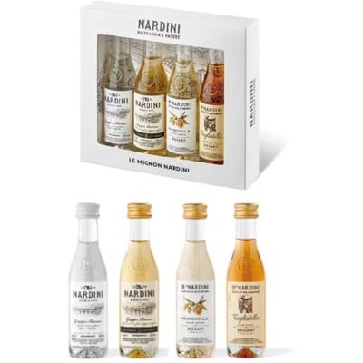 Nardini Set 4 Mignon da 5 cl – Selezione in Confezione Regalo Esclusiva composizione in vetro ispirata alla musica, ideale per collezionisti, musicisti e per celebrare occasioni speciali. Nardini Set 4 Mignon da 5 cl – Selezione in Confezione Regalo Esclusiva composizione in vetro ispirata alla musica, ideale per collezionisti, musicisti e per celebrare occasioni speciali.
