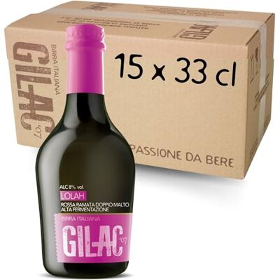 Gilac LOLAH DOUBLE IPA Birra artigianale Doppio Malto 15 Bottiglie da 33 cl, Birra rossa Italiana Non Filtrata e Non Pastorizzata, Birre Artigianali Confezioni Regalo Gradazione Alcolica 8% Vol Gilac LOLAH DOUBLE IPA Birra artigianale Doppio Malto 15 Bottiglie da 33 cl, Birra rossa Italiana Non Filtrata e Non Pastorizzata, Birre Artigianali Confezioni Regalo Gradazione Alcolica 8% Vol