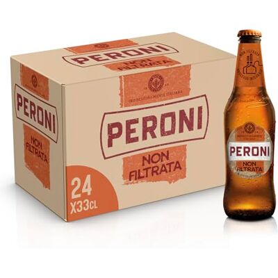 Peroni Birra Non Filtrata, Cassa con 24 Bottiglie da 33 cl, Premium Lager a Bassa Fermentazione, Gusto Rinfrescante e Rigenerante, Gradazione Alcolica 4.7% Vol Peroni Birra Non Filtrata, Cassa con 24 Bottiglie da 33 cl, Premium Lager a Bassa Fermentazione, Gusto Rinfrescante e Rigenerante, Gradazione Alcolica 4.7% Vol