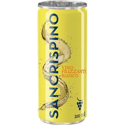 Sancrispino Bianco Frizzante Vino in Lattina, 200 ml, 24 lattine Sancrispino Bianco Frizzante Vino in Lattina, 200 ml, 24 lattine