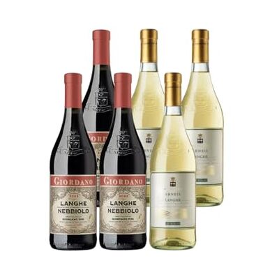 Giordano VINI Box Langhe Vino Arneis e Nebbiolo DOC 2022 Selezione di due Vini Pregiati Piemontesi, Vino Rosso, Vino Bianco, 2 Bottiglie da 75 cl Giordano VINI Box Langhe Vino Arneis e Nebbiolo DOC 2022 Selezione di due Vini Pregiati Piemontesi, Vino Rosso, Vino Bianco, 2 Bottiglie da 75 cl