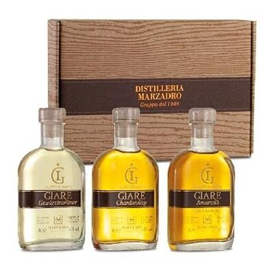 Marzadro DISTILLERIA COLLEZIONE GRAPPA GIARE 3 BOTTIGLIE DA 10 CL IN CONFEZIONE REGALO Marzadro DISTILLERIA COLLEZIONE GRAPPA GIARE 3 BOTTIGLIE DA 10 CL IN CONFEZIONE REGALO