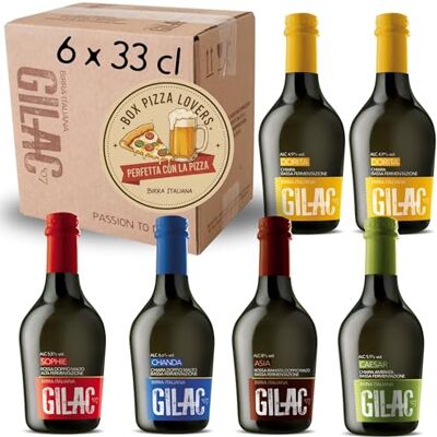 Gilac BEERBOX Pizza Lover birra artigianale 6 bottiglie da 33cl Made in Italy Selezione premium perfetta per le pizzate, birre artigianali confezione regalo Gilac BEERBOX Pizza Lover birra artigianale 6 bottiglie da 33cl Made in Italy Selezione premium perfetta per le pizzate, birre artigianali confezione regalo