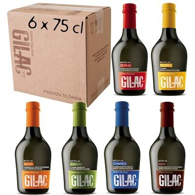 Gilac Birre artigianali confezione regalo Beerbox 6 bottiglie da 75cl, Birra artigianale Italiana di alta qualità, Degustazione birra selezione premium Idea regalo Gilac Birre artigianali confezione regalo Beerbox 6 bottiglie da 75cl, Birra artigianale Italiana di alta qualità, Degustazione birra selezione premium Idea regalo