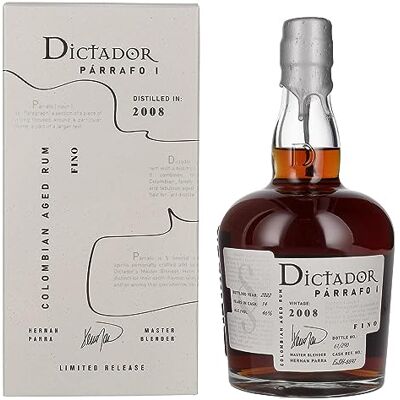 DICTADOR PÁRRAFO I 14 Years Old FINO Vintage 2008 46% Vol. 0,7l in Giftbox DICTADOR PÁRRAFO I 14 Years Old FINO Vintage 2008 46% Vol. 0,7l in Giftbox