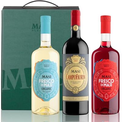 Masi SHAREBOX CAMPOFIORIN 2021 Rosso Verona IGT FRESCO BIANCO 2024 Verona ROSSO 2024 V Confezione da 3 bottiglie da 750 ml Masi SHAREBOX CAMPOFIORIN 2021 Rosso Verona IGT FRESCO BIANCO 2024 Verona ROSSO 2024 V Confezione da 3 bottiglie da 750 ml