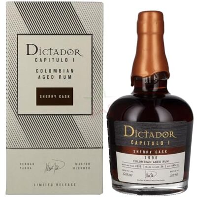 DICTADOR CAPITULO I 24 Years Old Sherry Cask Colombian Aged Rum 1996 44,00% 0,70 lt. DICTADOR CAPITULO I 24 Years Old Sherry Cask Colombian Aged Rum 1996 44,00% 0,70 lt.