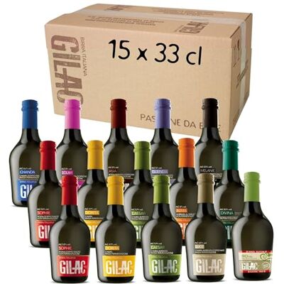 Gilac BEERBOX birre artigianali confezione regalo 15 bottiglie da 33cl Birra artigianale Italiana di alta qualità, Degustazione birra selezione premium Idea regalo Gilac BEERBOX birre artigianali confezione regalo 15 bottiglie da 33cl Birra artigianale Italiana di alta qualità, Degustazione birra selezione premium Idea regalo