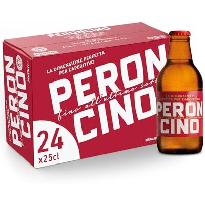 Peroni Peroncino Cassa con 24 Birre in Bottiglia da 25 cl, 6 L, Birra Lager con Malto 100% Italiano dal Gusto Moderatamente Amaro, Gradazione Alcolica 4.7% Vol Peroni Peroncino Cassa con 24 Birre in Bottiglia da 25 cl, 6 L, Birra Lager con Malto 100% Italiano dal Gusto Moderatamente Amaro, Gradazione Alcolica 4.7% Vol