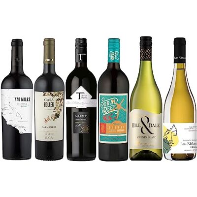 La Grande Vinothèque Hill & Dale Assortimento Degustazione Selezione di 6 vini rossi e bianchi del Nuovo Mondo Argentina, California, Cile, Australia, Sudafrica (6 x 0,75L) La Grande Vinothèque Hill & Dale Assortimento Degustazione Selezione di 6 vini rossi e bianchi del Nuovo Mondo Argentina, California, Cile, Australia, Sudafrica (6 x 0,75L)