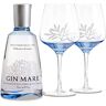 Gin Mare Mediterranean Gin Double Pack Glass 700 ml, 2 Bicchieri ballon di cristallo. Set perfetto per Gin & Tonic e cocktail