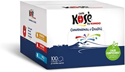 Kimbo Kosè by  Cialde Cremoso Compostabili Ese Pezzi 700 G, Cioccolato, 100 Unità