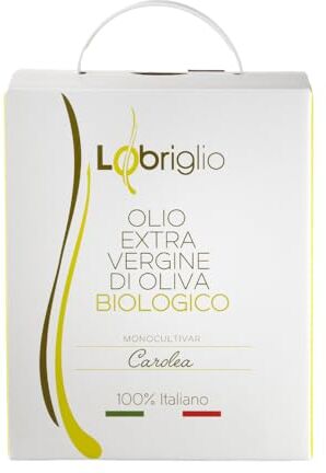 Generic Olio Extravergine di Oliva biologico Lobriglio italiano estratto a freddo 3L monocultivar carolea, olio Evo Bio italiano