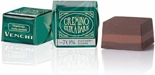 Venchi Cioccolatini Cremino Fondente -70% di Zuccheri sfusi Confezione da 1 kg Senza Zuccheri Aggiunti Senza Glutine