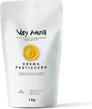 Farina di Avena Senza Glutine gusto Crema Pasticcera. Senza glutine. Senza lattosio. Formato da 1Kg.