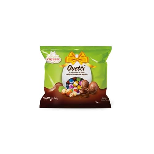 CRISPO Ovetti Cioccolato al Latte Ripieno con Crema Nocciola, 500g